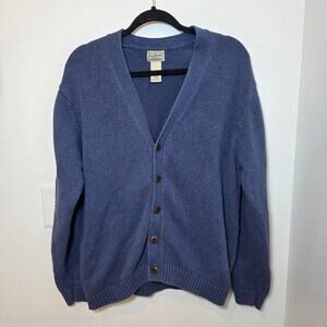 LL Bean Cardigan Mens Medium 100% Cotton Grandpa Academia Preppy Classic